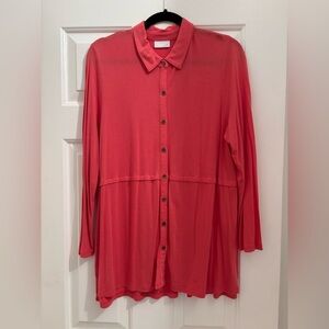 J. Jill soft red button-down tunic - medium